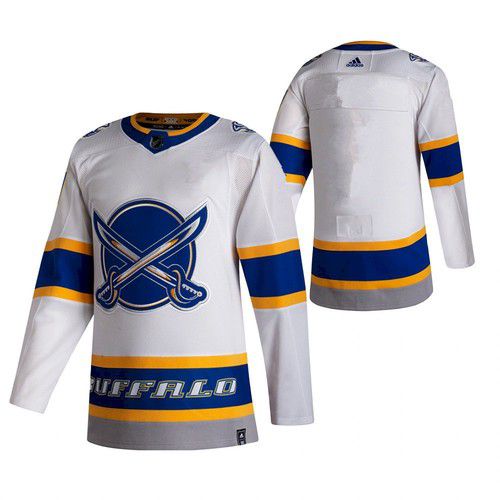 Men Buffalo Sabres Blank White NHL 2021 Reverse Retro jersey
